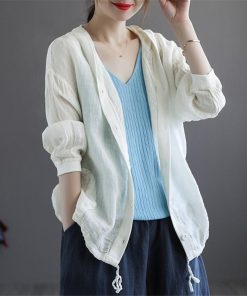 カーディガン | レディース 無地 UVカットー ライトアウター 秋コーデ 40代50代 きれいめ カジュアル フード付き エレガント 大きいサイズ 20代30代 麻混 秋服