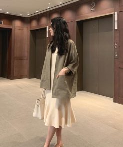 カーディガン | レディース 春 夏 秋 7分袖 ノーカラー 無地 ゆったり 初秋 カジュアル 20代30代 薄手 リネン 羽織 40代 50代 秋コーデ ライトアウター きれいめ