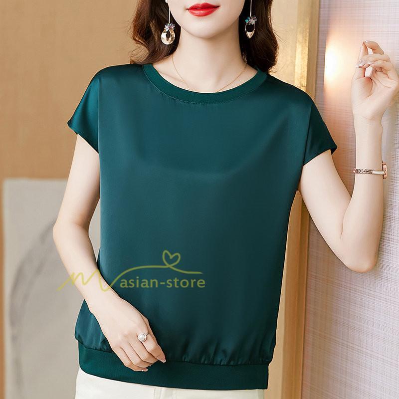 tシャツ・カットソー | トップス Tシャツ レディース 春 夏 秋 半袖 クルーネック 無地 プルオーバー 20代30代40代50代 ママ シンプル 着痩せ 大きいサイズ カジュアル 上品 お出かけ