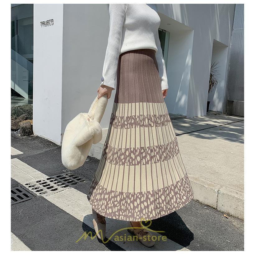 スカート | ロングウエストゴム プリーツ ロング丈 黒 グレー カーキ コーヒー レディース きれいめ 秋カジュアル 冬ニット 秋冬 オフィス