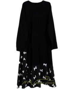 マキシ | ドッキングワンピース 秋 レディース 長袖ワンピース ロングワンピース 切り替えワンピース フェイク Aラインワンピース お呼ばれワンピース レイヤード風