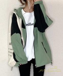 コート・ジャケット | ドッキングジャケット レディース 秋物 長袖 ブルゾン フード付き ジップアップ 薄手 ライトアウター ゆったりシルエット 防風 ブルゾンパーカー トップス