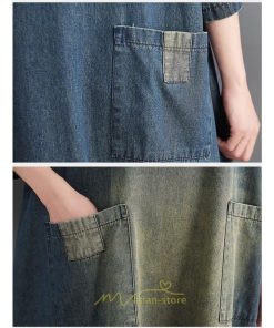デニムワンピース | ロングワンピース レディース 長袖 ゆったり 大きいサイズ 体型カバー かわいい 藍 ロング丈 20代30代40代50代 ポケット