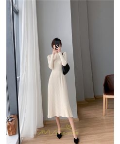 ニットワンピース | レディース 冬 きれいめ ロング おしゃれ 秋冬 長袖 送料無料 可愛い 着痩せ Aライン 20代30代40代50代 韓国風 ハイネック