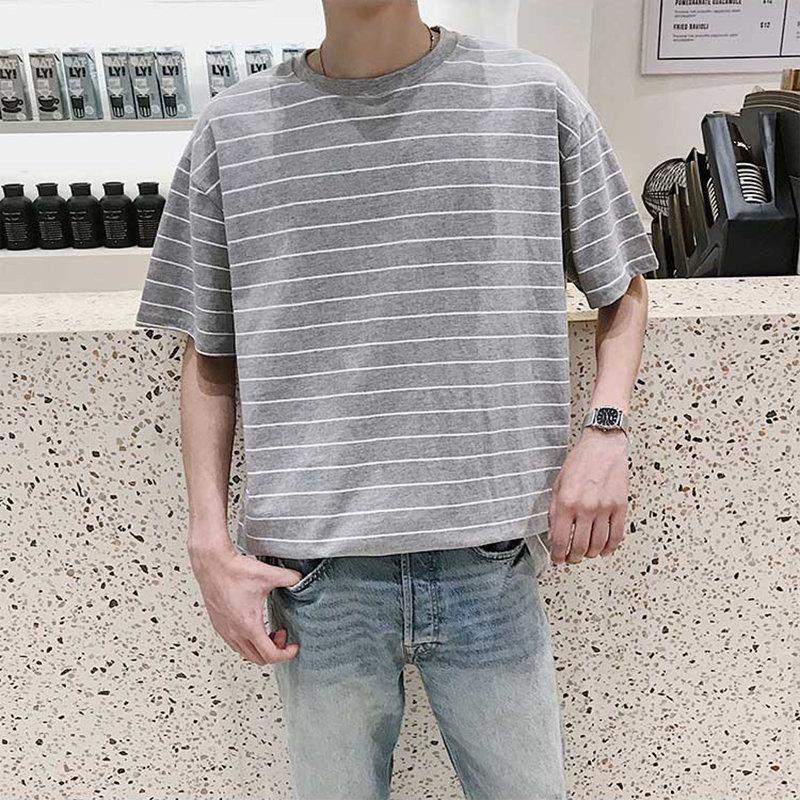 Tシャツ | カットソー メンズ 半袖 ボーダー メンズトップス 新作 夏服 サマークルーネック カジュアル 大きいサイズ 20代 40代 シンプル 30代