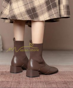 ショートブーツ | ブーツ レディース シューズ 靴 太ヒール チャンキーヒール ブーティー スクエアトゥ ソックスブーツ くつ COS コスプレ PUブーツ 合皮ブーツ