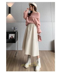 スカート | フレア革レザーボトムス ロングフレアAライン 秋冬 レディース ボトムス 通勤 大人気 キレイめ 着痩せ