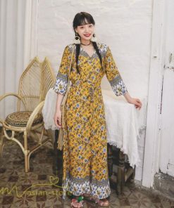 マキシ | マキシワンピース 春 夏 秋 レディース ワンピース 旅行 7分袖 カジュアル ロングワンピース 40代 花柄 旅行着 ゆったり 20代30代 Aラインワンピース お出かけ