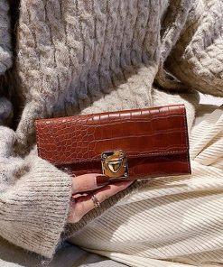 長財布 | クロコ型押し PUレザー シンプル