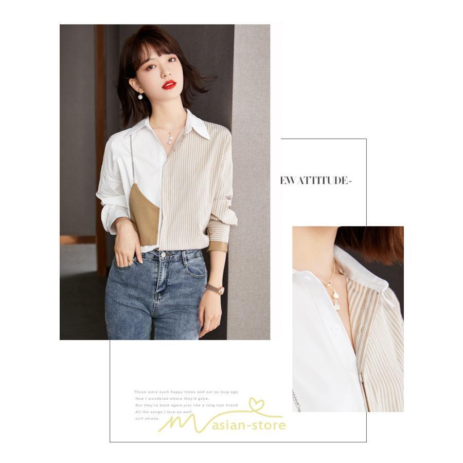 シャツ・ブラウス | ブラウス レディース シャツ トップス Vネック 長袖シャツ 切り替え 重ね風 裏起毛 キレイめ 通勤 オフィス 20代30代40代50代 あったか OL 秋服 送料無料