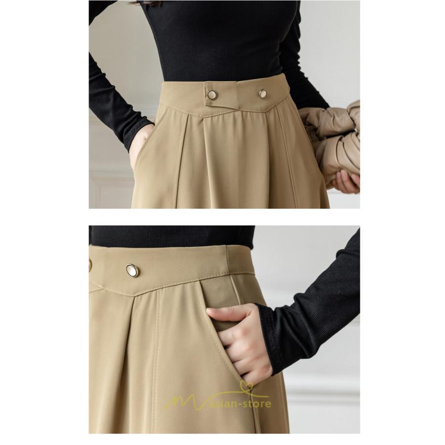 スカート | レディース ボトムス ロング丈 ミモレ丈 Aライン 楽チン 大人 きれいめ 20代 30代 40代 通勤 脚長効果 OL オシャレ 上品 ビジネス オフィス