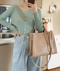 トートバッグ | レディース クロコ型押し 鞄