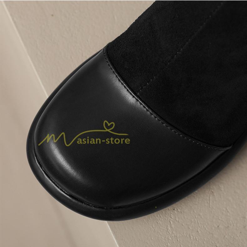 ロングブーツ | レディース ブーツ 秋冬 シューズ 靴 太ヒール チャンキーヒール 合皮ブーツ PUブーツ ロング靴 コスプレ COS くつ 大人 サイドファスナー