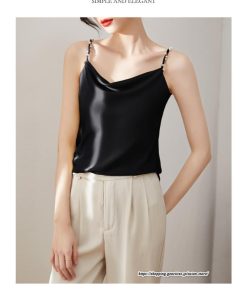 キャミソール タンクトップ | キャミソール サテン インナー レディース 重ね着 キャミ サテン生地 下着 肌着 ノースリーブ 光沢感のあるキャミソール 春 夏 秋 滑らかな手触り トップス