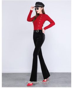 チノ・テーパード・ジョガー・スキニーパン | ロングパンツ レディース パンタロン ハイウエスト ベルベット 裏起毛 ストレート 着痩せ 通勤 OL ワイド 送料無料 オフィス 美脚ライン オシャレ ゆったり