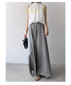 ワイドパンツ | パンツ レディース スカーチョ ガウチョ ボトムス スカンツ 無地 ガウチョパンツ ロング 美脚 ウエストゴム 春 秋 ゆったり 体型カバー