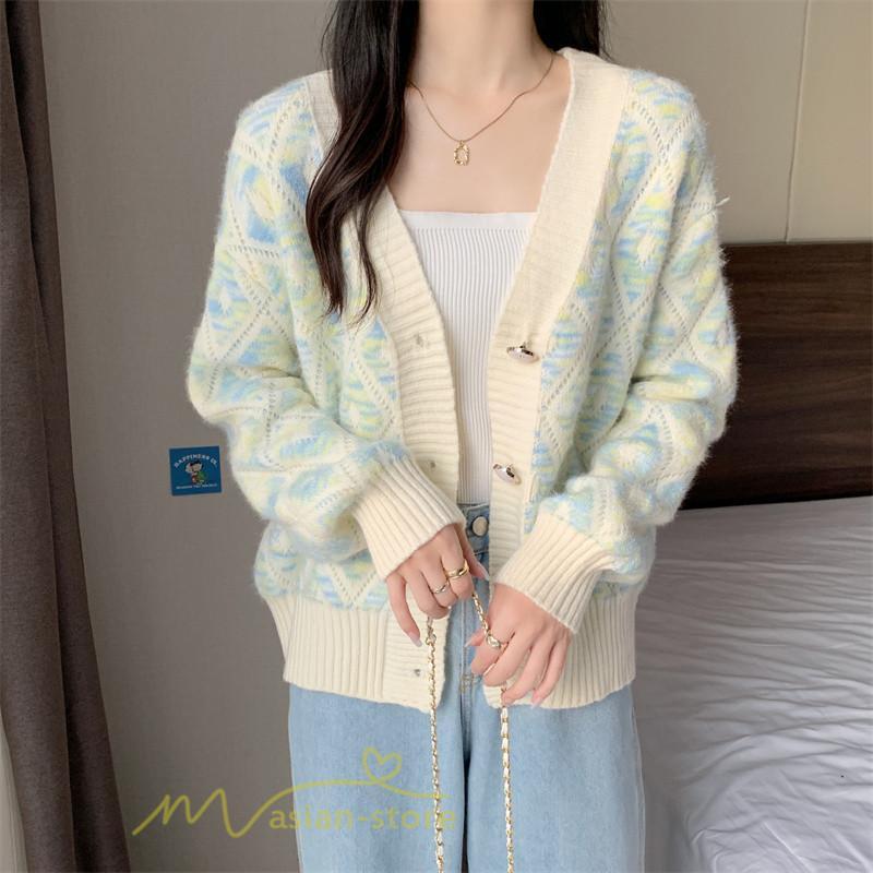 カーディガン | 2022秋冬ニットアウター レディース ニットニット セーター 長袖 羽織り フロントボタン 可愛い トップス 通学通勤 20代40代