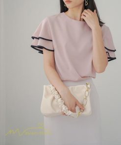 tシャツ・カットソー | トップス Tシャツ レディース 半袖 クルーネック ゆったり おしゃれ ブラウス 着痩せ 春 夏 秋 新作 L M 可愛い スカラップ袖 カジュアルTシャツ 無地