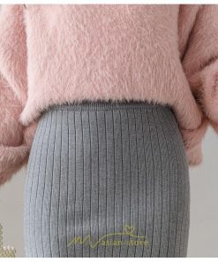 スカート | レディース ロング丈 ミモレ丈 冬 秋 暖か ボトムス ハイウエスト 美ライン スリット セクシー ニット イベント お出かけ デート お呼ばれ お食事会