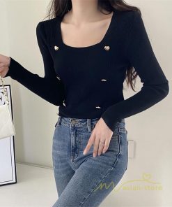 ｔシャツ・カットソー | リブカットソー レディース 秋 秋服 トップス 長袖 ロングスリーブ リブ カットソー 綿混 秋コーデ インナー 伸縮性 ショート丈 タイト スリム ニットソー