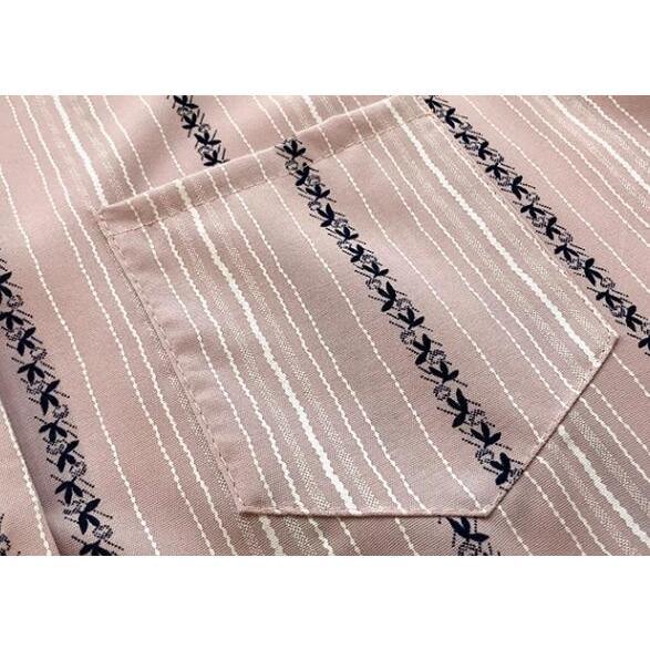 シャツ・ブラウス | 七分袖ブラウス レディースシャツ ストライプ プルオーバー 可愛い スリム ピンク 夏服 女の子 ストリート カジュアル 通勤 ブラウス かわいい 通学