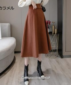 スカート | レディース ロングフレアAラインボトムス ラシャ 秋冬 暖か カジュアル お洒落 大人 可愛い 50代 30代 20代 着痩せ 40代