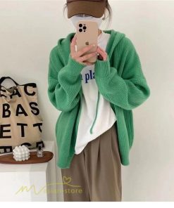 カーディガン | ニットニットパーカー セーター フード付き アウター 羽織り 秋冬 レディース トップス 通学通勤 ゆったり 7色 厚手 ニットアウター 20代40代