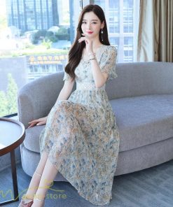 ミディアム | Aラインワンピース レディース 着痩せ ワンピース 花柄 エレガント おしゃれ 大きいサイズ 夏新作 サマーワンピース 上品 40代 20代 カジュアル 30代 日常感