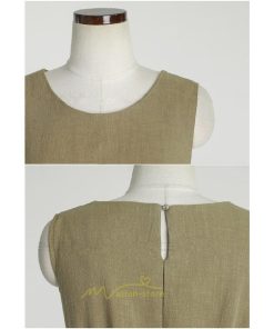 シャツ・ブラウス | ブラウス トップス ノースリーブ レディース tシャツ タンクトップ ベルト付き 広い裾 フレア裾 涼しい 涼感 体型カバー ゆったり 綿麻 夏 おしゃれ 大人 無地