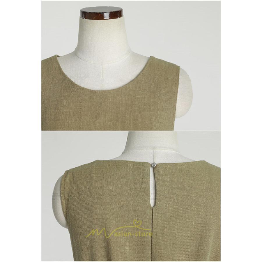 シャツ・ブラウス | ブラウス トップス ノースリーブ レディース tシャツ タンクトップ ベルト付き 広い裾 フレア裾 涼しい 涼感 体型カバー ゆったり 綿麻 夏 おしゃれ 大人 無地