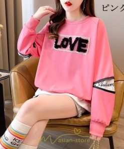パーカー | トレーナー Tシャツ ロングT 切り替え スウェット トップス レディース 秋 冬 春 コーデ カジュアル お出かけ 丸ネック 可愛い ゆる 体型カバー