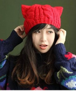 ニット帽 | レディース 猫耳帽子 ねこみみ 秋新作 毛糸