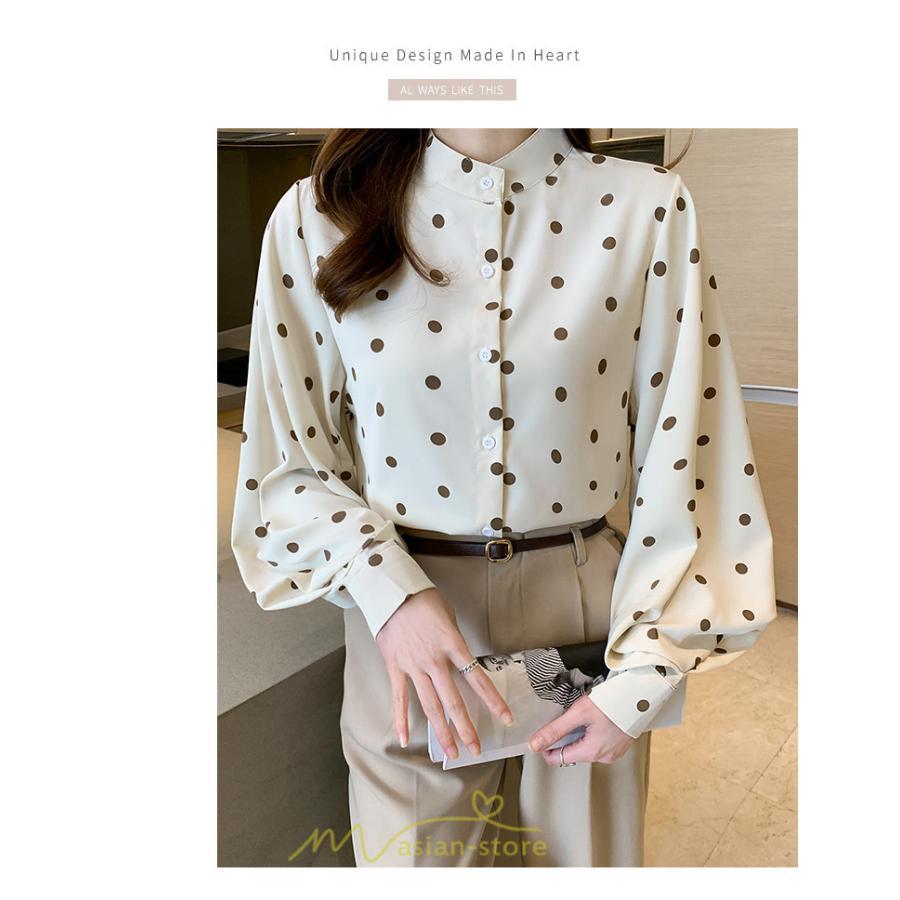 シャツ・ブラウス | シャス ブラウス 春夏 秋 シフォン レディース 長袖 フォーマル オフィス 入学式 入園式 ドット柄 外出 お出かけ ビジネス 20代30代40代50代 通勤 OL