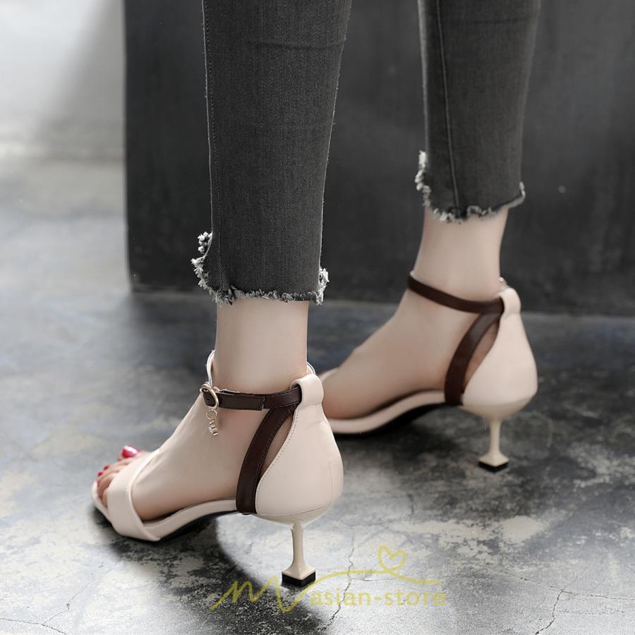 パンプス | ハイヒール オープントゥ レディース 夏 サンダル ストラップ ヒール5cm7cm8.5cm ピンヒール お出かけ 旅行 リゾート 歩きやすい 痛くない 20cm-26.5cm