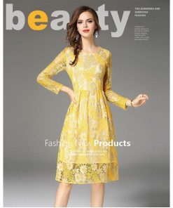 レースワンピース | ワンピース レディース 大きいサイズ フレア 膝丈ワンピース ひざ丈ワンピ 長袖 パーティー オシャレ 二次会 レースで大人らしい