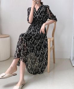 ワンピース | 花柄 フレアワンピース春夏カシュクール風