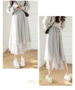 スカート | ロングレディース お花見 レディース チュール体型カバー おしゃれ 無地 可愛い カジュアル 30代 40代 20代 50代 韓国風