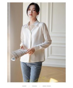 シャツ・ブラウス | ブラウス レディース オフィス 白 ホワイト おしゃれ 長袖 シャツカジュアル 制服 緑 グリーン シフォン 通勤 OL 二次会 上品 お仕事 デート お出かけ 女子会