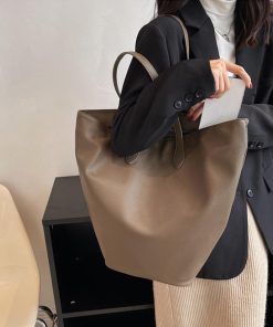 トートバッグ | PUレザー大容量 レトロ