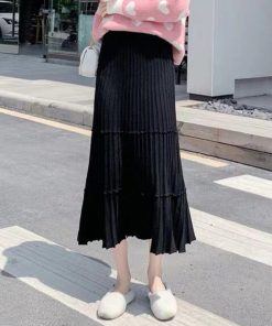 フレアスカート | カジュアル Aラインスカート ボトムス ティアードスカート レディース ニットスカート プリーツスカート体型カバー 着やせ ウエストゴム