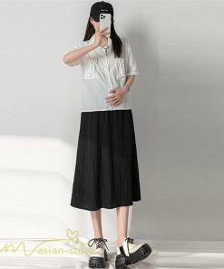 スカート | 妊婦マタニティウェア レディース 春 夏 秋 ゆったり Aライン カジュアル ママ 産前 送料無料 マタニティウエスト調整 裏地付き