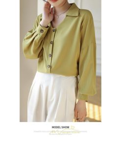 シャツ・ブラウス | ブラウス レディース シャツ トップス Vネック 長袖シャツ 無地 オフィス カジュアル おしゃれ 通勤 オフィス お出かけ エレガント 上品 デート フェミニン