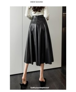 スカート | ロングレザーフレアAライン秋 冬 レディース ロング丈 着痩せ 20代 30代 40代 2022年 50代 送料無料