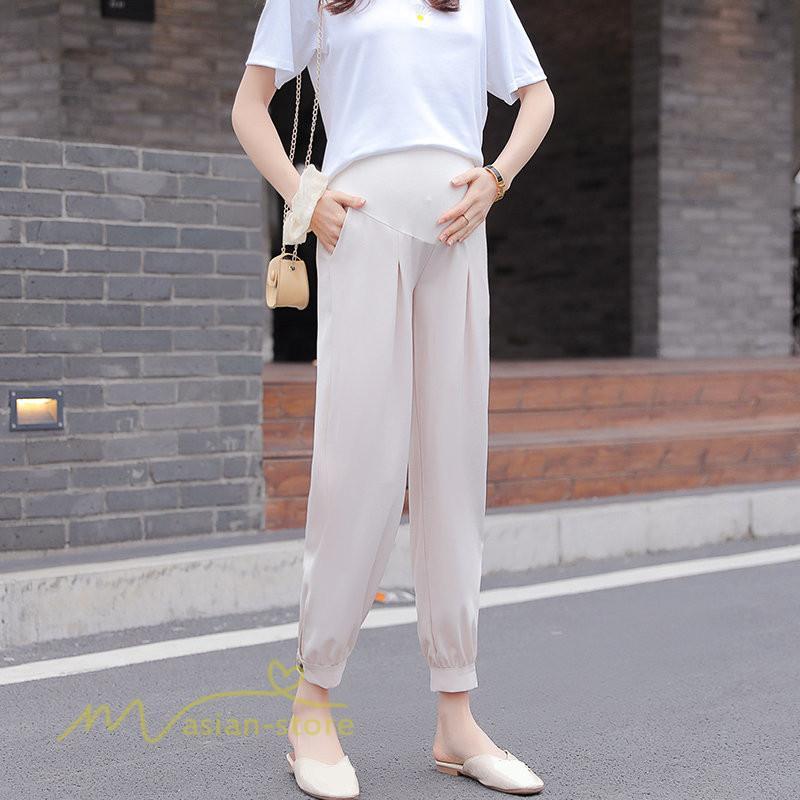 パンツ レギンス | マタニティパンツ レディース 妊婦服 テーパードパンツ 着痩せ 無地 マタニティウェア カジュアル 大きいサイズ 薄手 ウエスト調整 夏 マタニティ パンツ 春