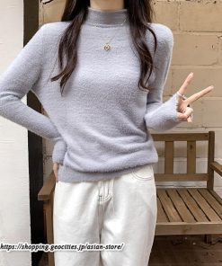 ニット・セーター | カットソー ニット レディース ハイネック 長袖 秋冬 春 トップス スリム ストレッチ インナー 無地 長袖ニット 長袖カットソー 着痩せ 通学通勤 プルオーバー