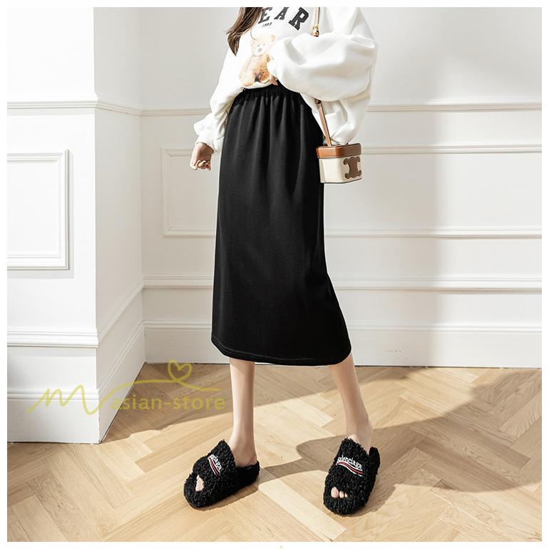 スカート | レディース 無地 カジュアル ひざ下丈 きれいめ 秋冬コーデ エレガント 通勤 通学 20代 Aライン40代 30代 ウエストゴム 50代 ゆったり