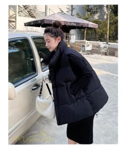 ベスト | ダウンレディース 無地 スタンドネック 中綿きれいめ シンプル 大きいサイズ ノースリーブ 韓国風 20代 50代 秋冬コーデ 40代 30代 大きいサイズ
