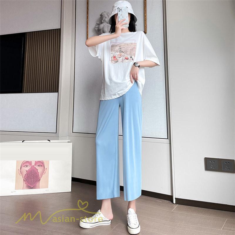 パンツ レギンス | マタニティ ワイドパンツ ガウチョパンツ 着痩せ 無地 着痩せ ゆったり マタニティパンツ パンツ マタニティウェア 日常 夏新作 おしゃれ サマー サマーパンツ