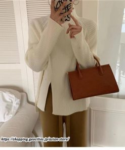 ニット・セーター | カットソー ニット レディース リブニット 長袖 秋冬 春 トップス スリム ストレッチ インナー 無地 長袖カットソー 長袖ニット 通学通勤 着痩せ プルオーバー