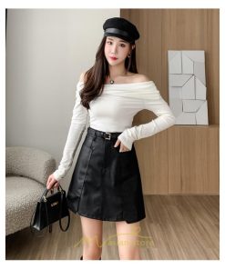 スカート | ミニ秋冬 レザー 無地 レディース 40代 Aライン 30代 20代 50代 着痩せ 通勤 オシャレ カジュアル オフィス OL 着痩せ ベルト付き